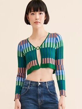 Nuuly x Find Me Now Colorblock Knit Cropped Cardigan